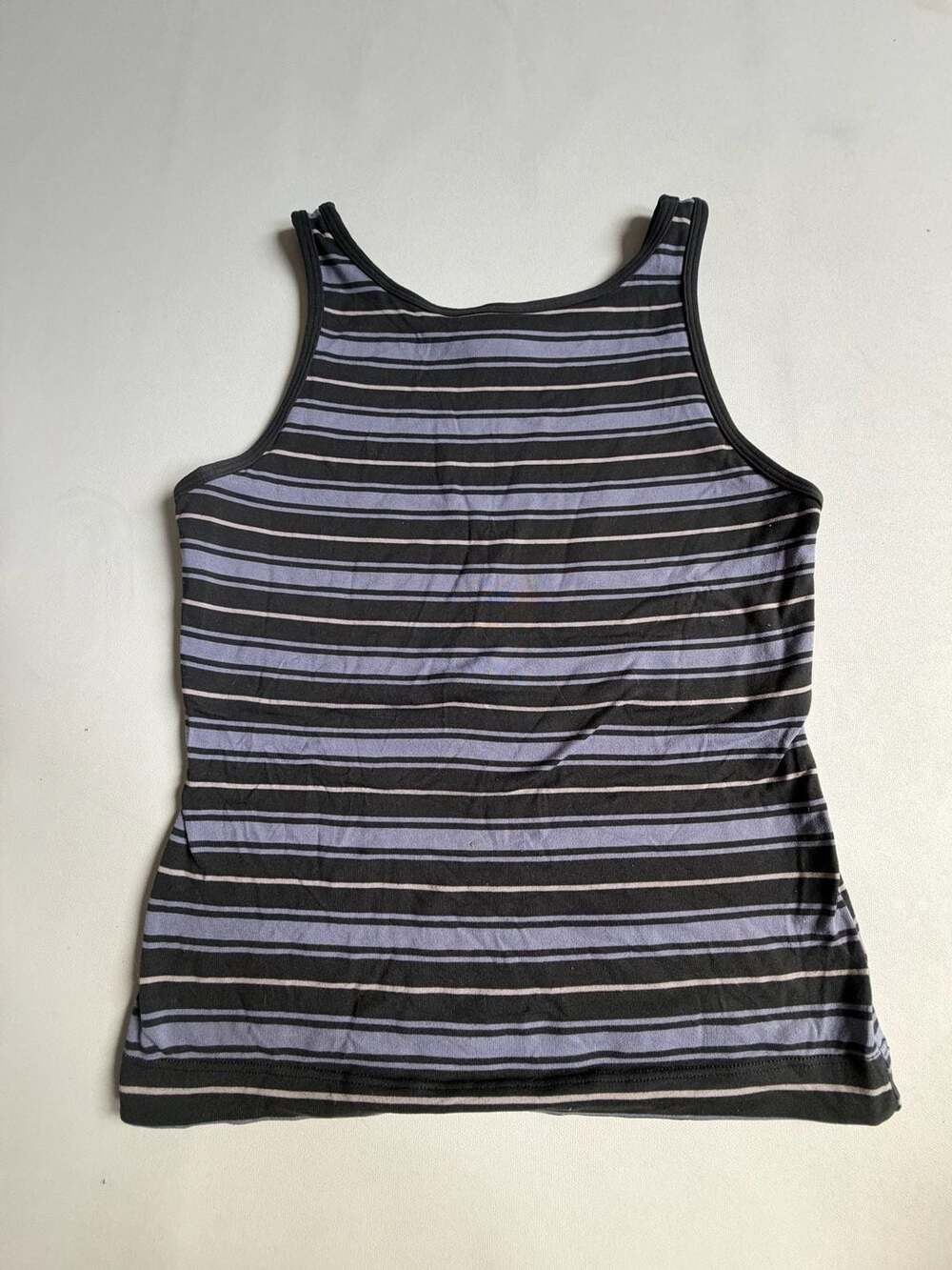 Everlast Black Gray White Striped Racerback Tank Top M